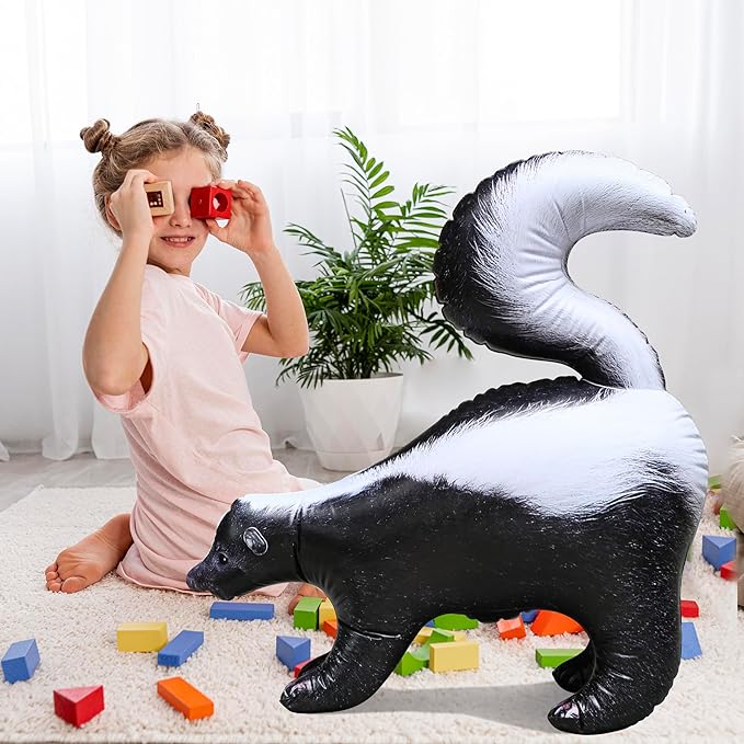 Jet Creations 30" Tall Inflatable Skunk, Black White, Realistic Wildlife Animal Figure, for Theme Parties, Pool Fun, Home Yard Décor, Toy for Kids Mascot