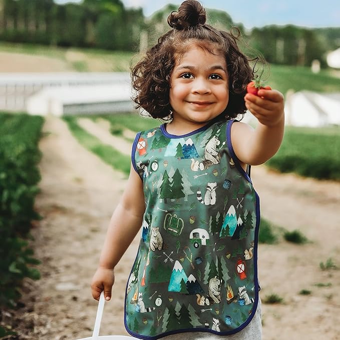 BapronBaby Animal Prints Bapron - No Neck Tie Safer Bib - Baby & Toddler - Soft Waterproof - PVC, BPA & Phthalate Free - 6m+