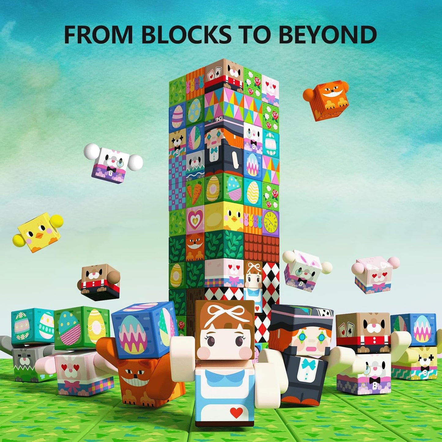 GobiDex 100PCS Magnetic Blocks Building Toys for 3+ Years Old Girls Boys, Game-Based Build MagWonder with Sensory Construction Set, Birthday Gifts for Kids（1inch）