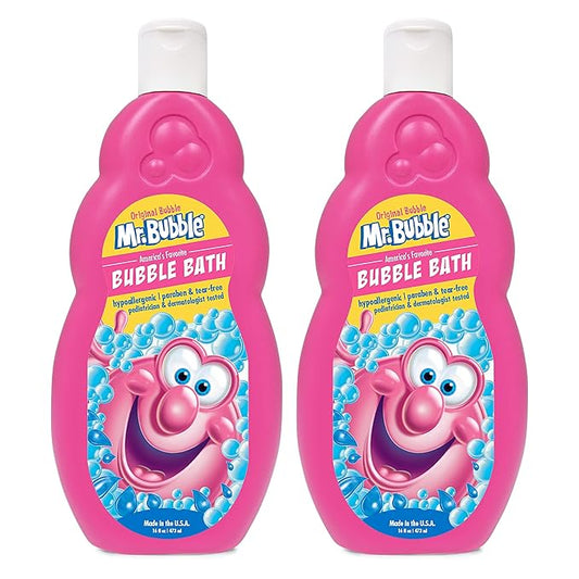 Mr. Bubble Original Bubble Bath - Great for Your Baby, Kids, and Adults - Hypoallergenic, Tear Free Bubble Bath Solution (2 Bottles, 16 fl oz Each)