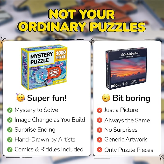 Odd Pieces Jigsaw Puzzles 1000 Pieces with Storytelling Comics, Secret Ending, Puzzle for Mystery Adults & Kids - 19.7'' x 27.6'' Frameable Magic Puzzle Art (Beyond The Kelp)
