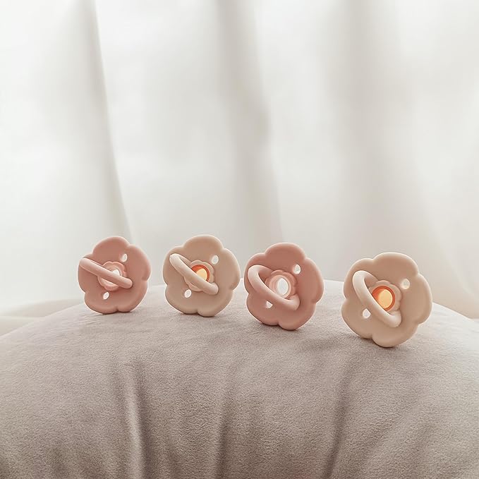 Moonkie Pacifiers Set of 2 | One-Piece Design Baby Pacifier with Large Air Holes | BPA-Free Silicone | Safe for Babies 0-6 Months