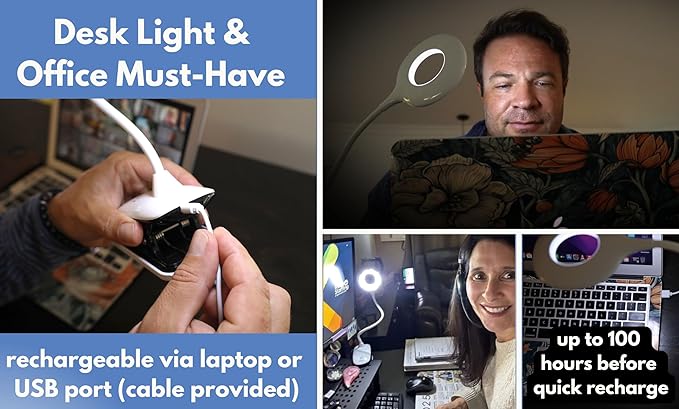 Portable LED Clip On Night Light for Babies, Kids & Adults – Dimmable, Rechargeable, 3-Colors for Nursery, Desk, Crib, Diapers, Reading, Feeding, Bedroom, Office, Task, Car, Music, Travel, Gift