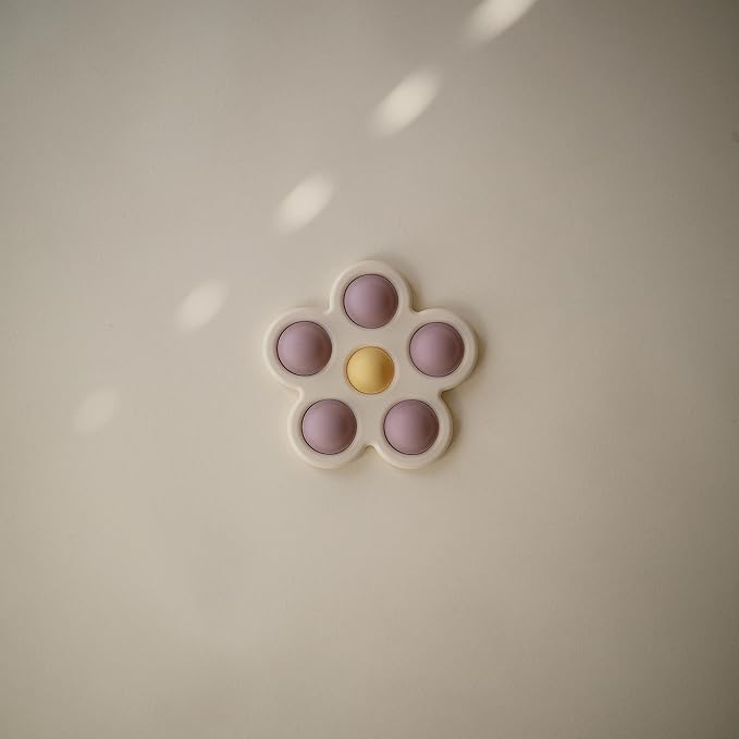 mushie Flower Press Toy (Soft Lilac/Daffodil/Ivory)