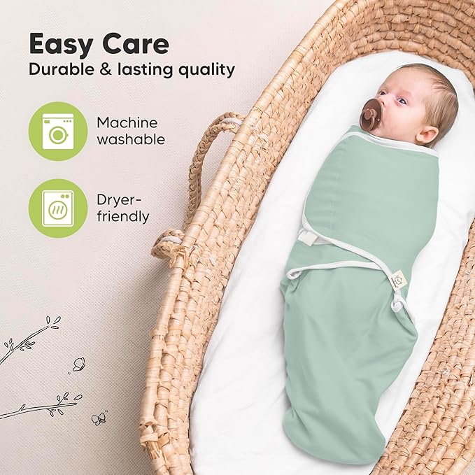 KeaBabies 3-Pack Organic Baby Swaddle Sleep Sacks - Swaddles for Newborns, Infant 0-3 Months, Baby Girls, Boys, Soft & Snug Newborn Sleep Sack, Nursery Swaddling Blankets (Valiant)