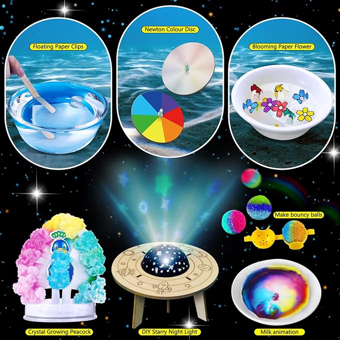 310 Experiments Science Kits for Kids, S.T.E.M Scientific Projects Toys for Boys Girls Gifts Ideas Birthday Christmas, Erupting Volcano, Chemistry Set, Space Project