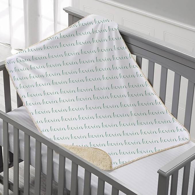Personalized Baby Blanket for Kids Girls Boys. Custom Baby Blanket with Name for Newborn Swaddle Toddler, Nursery Decor Kids Blanket. (Playful Name - White Background)