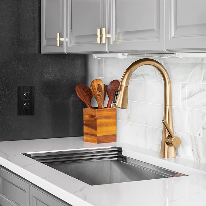 LIDER Brushed Finish Decorator Switch Cover, Screwless Wall Plate, Mid-Size 1-Gang 4.88" x 3.11", Unbreakable Polycarbonate Thermoplastic, UL Listed, LSWP-31M-BBK, Brushed Black