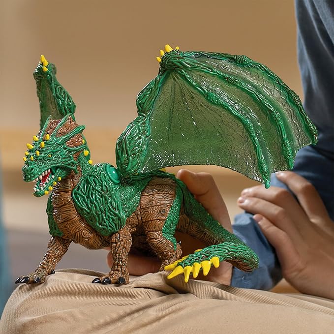 Schleich Eldrador Creatures - 11" Jungle Dragon Toy - Movable Wing Action Figure for Boys and Girls - Mythical Creature Figures - Fantasy Beast Figurine - Monster Dragon Toys - Kids Ages 7+ | 70791