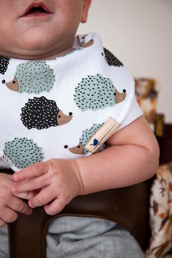 Blue Wren Magnetic Bandana Drool Bibs 5-pack - Magnetic Closure Baby Bibs - Safe, Easy, Chic Teething Bib