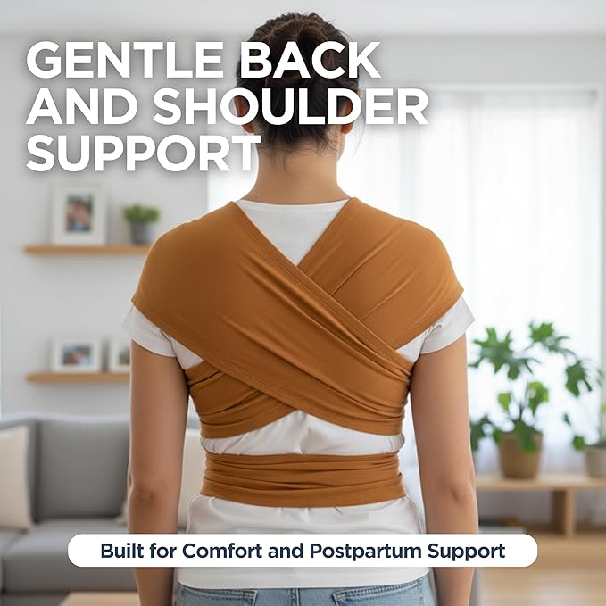 Baby Wrap Carrier - Premium Cotton Baby Carrier Wrap for Newborn to Toddler- Infant Carrier- Baby Holder One Size Fits All with Front Pocket by Max&so