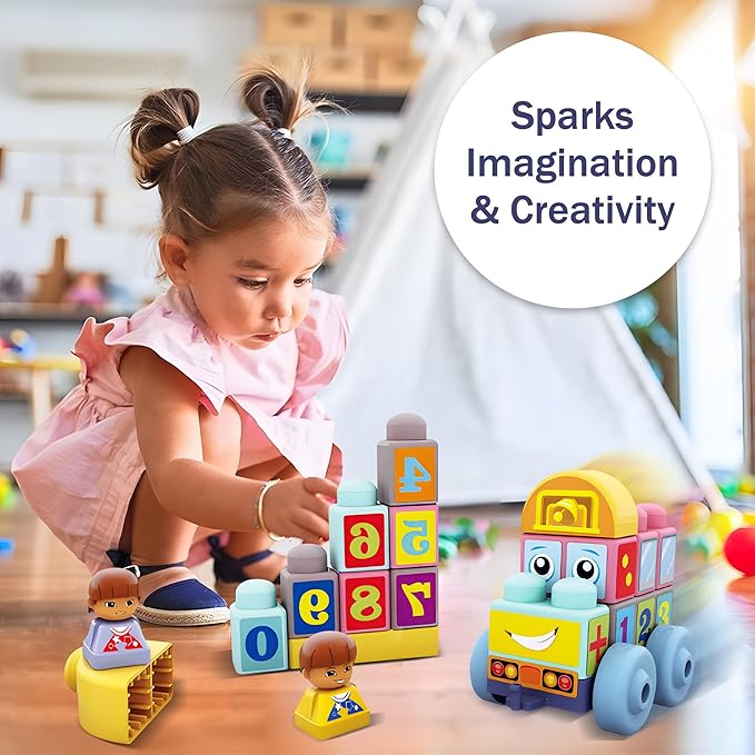 Baby Blocks 6 to 12 Months Kids Building Blocks Colorful Soft Blocks for Toddlers, Large Creative Stacking Blocks, STEM Soft Blocks for Baby 34 PCS, Toddler Stacking Toy Gifts