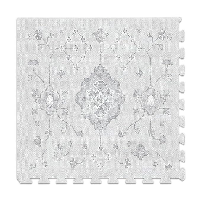 Lillefolk Baby Play Mat for Floor – 6x6ft Vintage Gray | Soft Non Toxic Premium EVA Foam Tiles for Tummy Time, Crawling & Playroom – Waterproof Interlocking Floor Mat for Babies & Toddlers (9 Tiles)