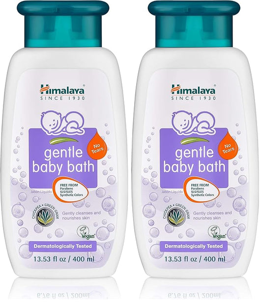 Himalaya Gentle Baby Bath, Gentle, Non-Irritating Cleanser for Nourishing Your Baby’s Skin, 13.53 oz (Pack of 2)