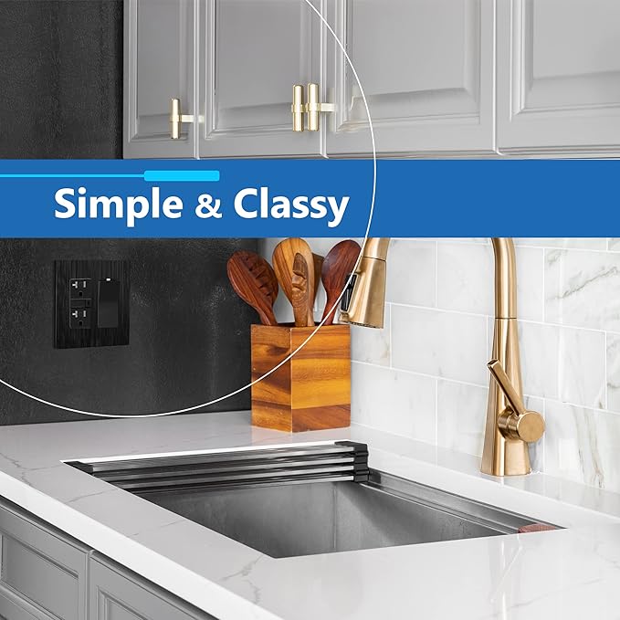 LIDER Brushed Finish Double Decorator Switch Cover, Screwless Wall Plate, Mid-Size 2-Gang 4.88" x 4.92", Unbreakable Polycarbonate Thermoplastic, UL Listed, LSWP-32M-BBK10P, Brushed Black, 10 pack