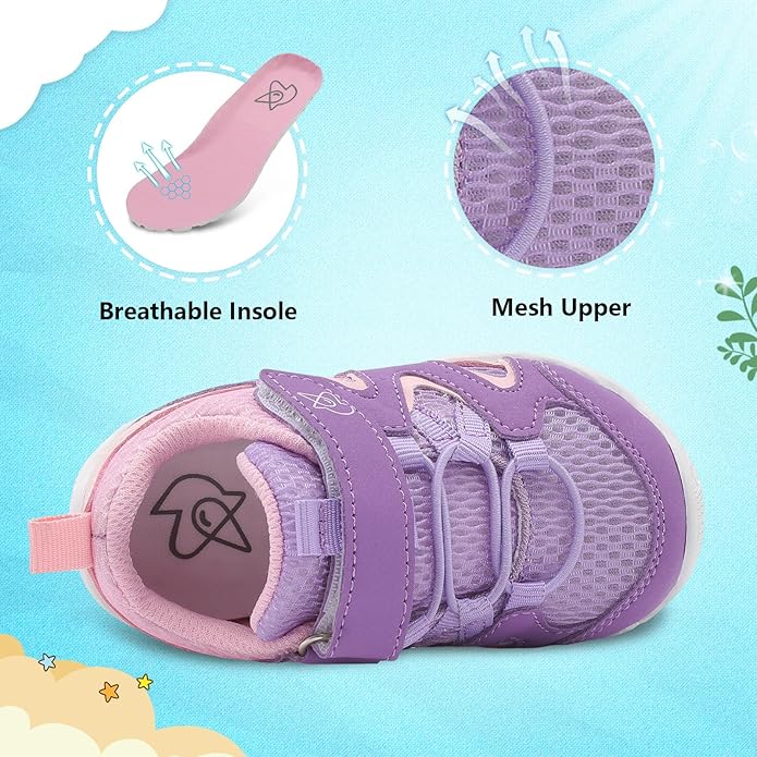 LeIsfIt Baby Shoes Boys Girls First Walking Shoes Non-Slip Toddler Breathable Sneakers Infant Sneakers