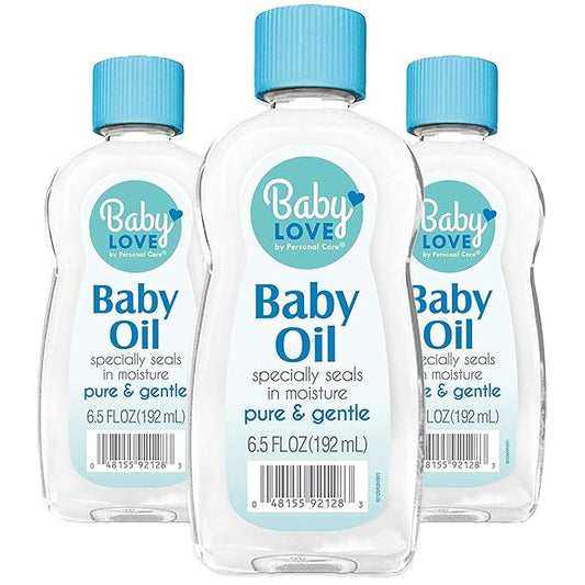 Baby Love Baby Oil, Pure Mineral Oil to Prevent Moisture Loss, 6.5 fl oz