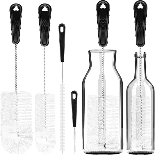 Bottle Cleaning Brush Set, 4Pcs Long Handle Bottle and Straw Cleaner Brushes for Washing Water Bottles Drinks Bottles Baby Bottles Glass Teapots