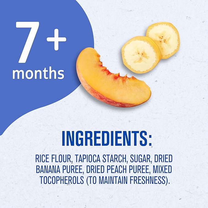 Gerber Teethers, Banana Peach Gentle Teething Wafers, Baby Teething Snacks, 6PK