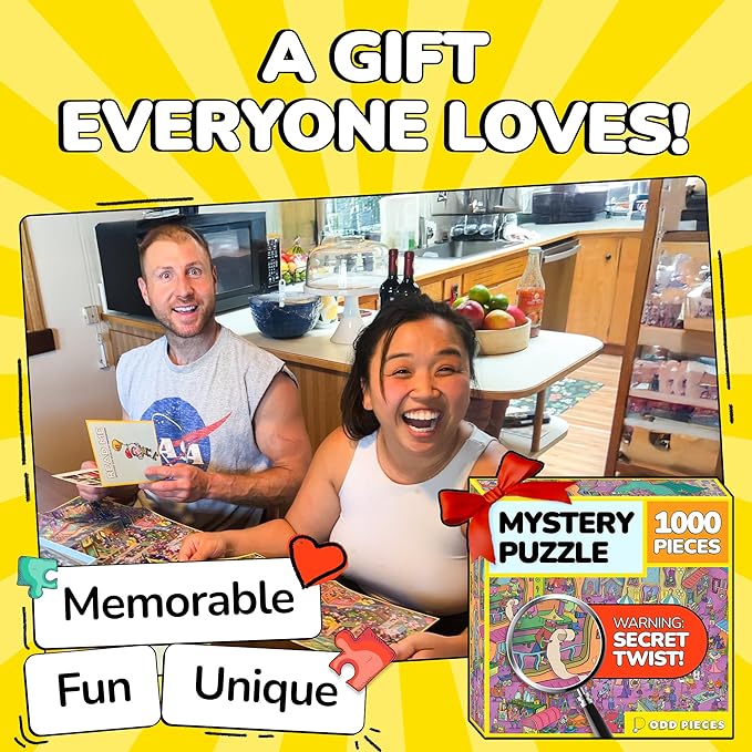 Odd Pieces Jigsaw Puzzles 1000 Pieces with Storytelling Comics, Secret Ending, Puzzle for Mystery Adults & Kids - 19.7'' x 27.6'' Frameable Magic Puzzle Art (Shutterbug)