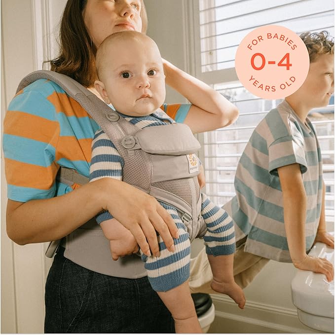 Ergobaby Omni Classic Baby Carrier Newborn to Toddler - Breathable Baby Carriers for Summer - All-Position Carrier with Lumbar Support (7-45 Pounds), Mesh, Soft Olive Diamond