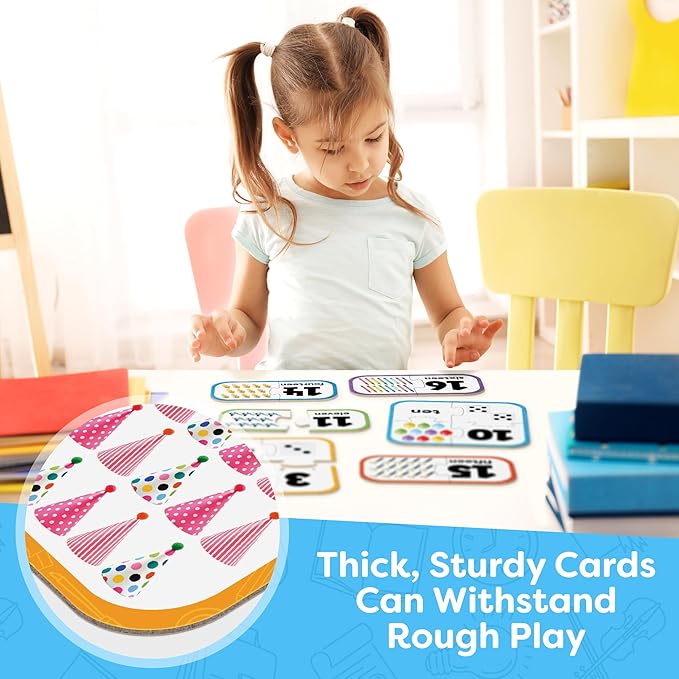 Number Puzzle Kindergarten Math Games - Number Matching Puzzle - 20 Sets Learning Numbers Puzzles - Counting Toys for Toddlers Kids Ages 3-5 - Preschool Learning Activities - Puzzles for Toddlers 2-4