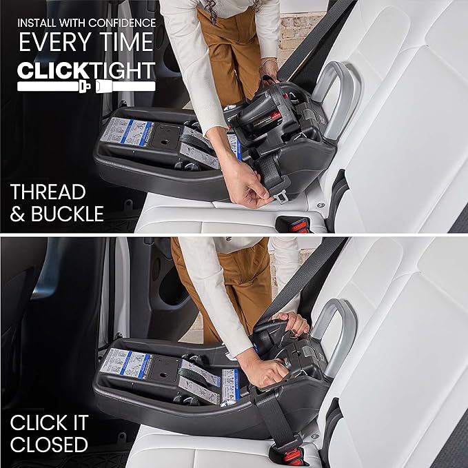 Britax Cypress Infant Car Seat, Rear Facing Car Seat with Alpine Base, ClickTight, Premium Fabrics, Ponte Stone