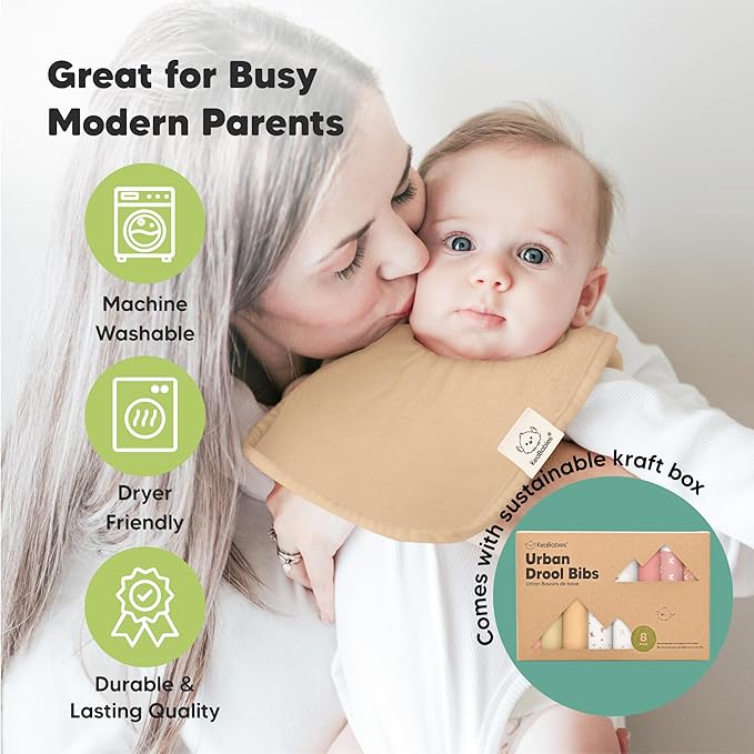 8-Pack Organic Baby Bibs for Boys, Girls - Soft Cotton Drooling and Teething Bibs for Baby Girl & Boy, Extra Absorbent, Easy To Clean & Put On for Toddler, Newborn, Infant 0-24 Months (Butterflies)