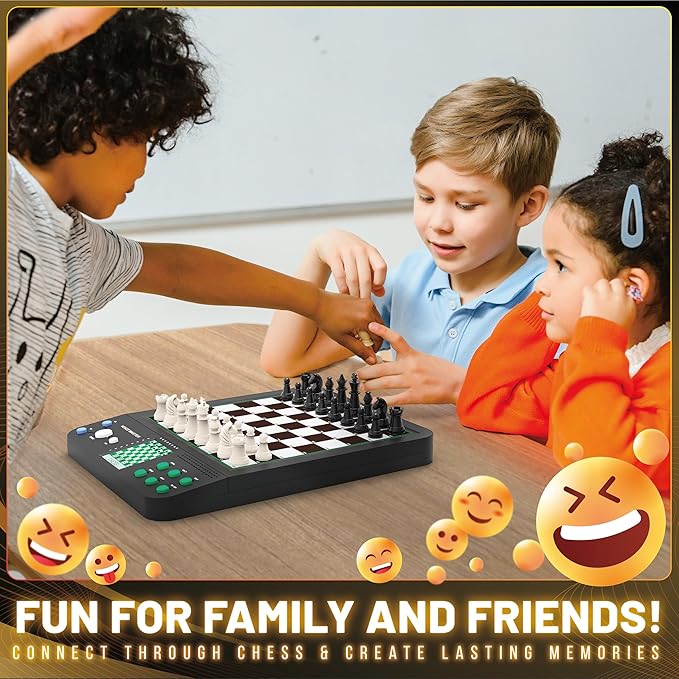 iCore Electronic Chess Set Pro Black : Voice Guide, 30 Levels, 100 Teaching Exercises, Learning Mode for All Ages