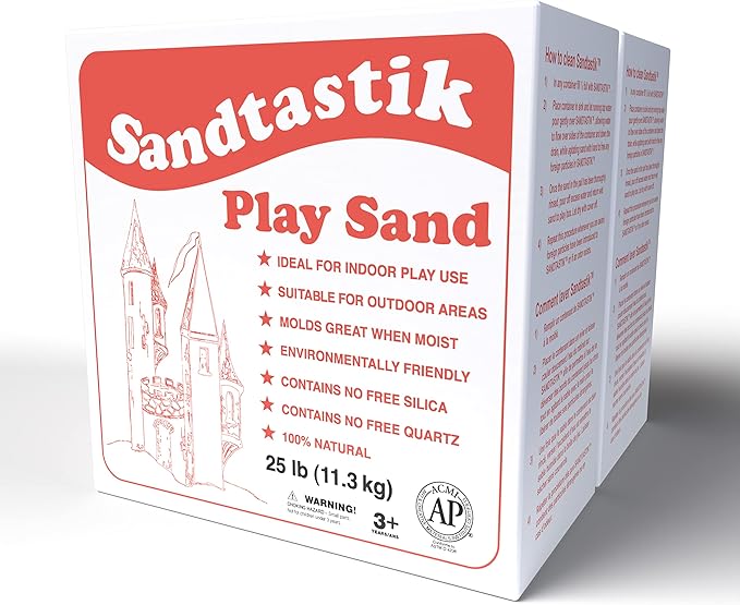 Sandtastik Sparkling White Play Sand - 50 lb (22.6 kg), Fill Sandboxes & Sensory Tables, Non-Toxic, Scoop, Mold & Pour