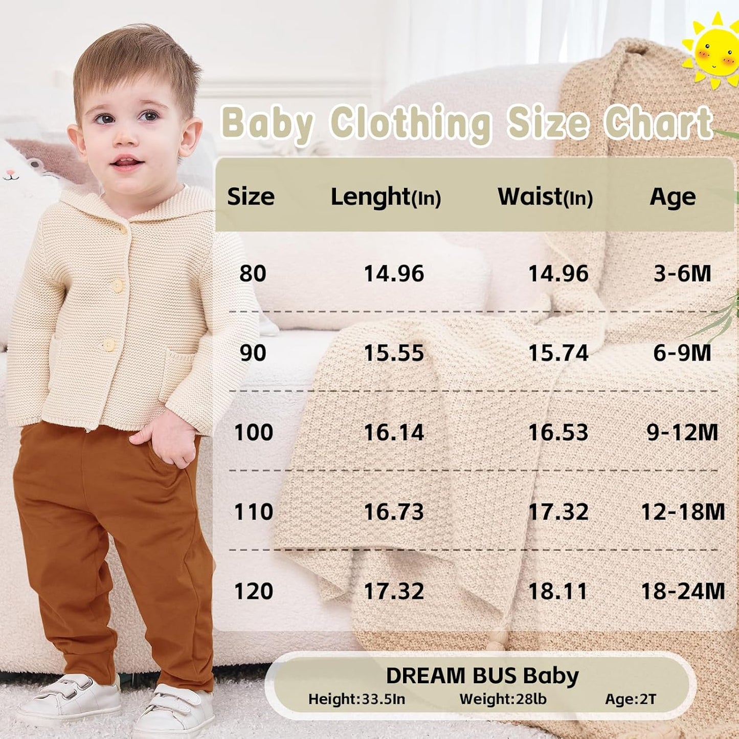 DREAM BUS Pack of 3 Toddler Jogger Pants with Pocket Toddler Boy Sweatpants Baby Boy Pants Infant Newborn Leggings