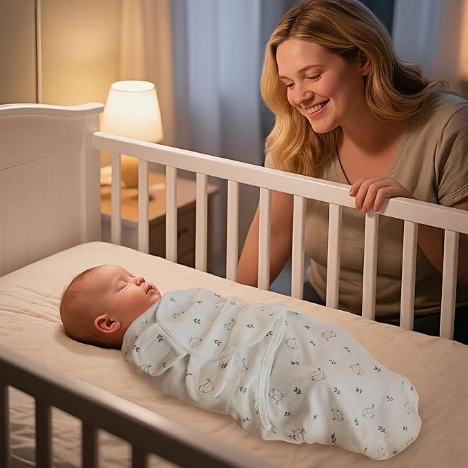 GLLQUEN BABY Girl Swaddles 0-3 Months - 3 Pack Baby Swaddles Sack for Newborn, Infant Sleep Sack, Easy Swaddling Wrap, Natural Adorableness, Nursery Swaddle Blankets Essentials