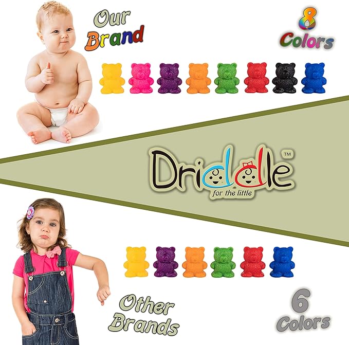 Colorful Counting Bears with Matching Cups - 80 Bears - Sort, Count & Color Recognition Learning Toy for Toddler & Kids - Montessori Education - Preschool Game