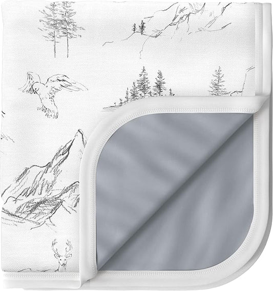 Pobibaby Premium 3-Layer Baby and Toddler Blanket – Ultra-Soft Cotton Blend, Breathable Baby Blankets for Boys & Girls, 50''x50'' Soft Blanket, Neutral Design (Explore Monochrome)