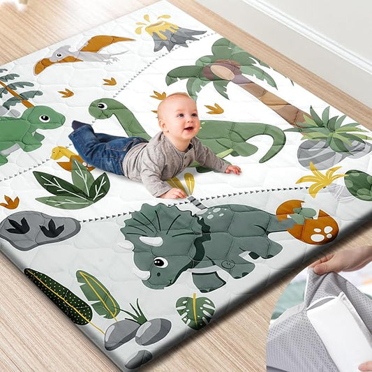 Premium Foam Baby Play Mat 50x50 – Removable & Machine Washable Cover, Extra Thick Padding Playpen Mat, Non-Slip Crawling Mat, Easy to Clean for Infants, Toddlers & Babies