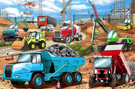 HUADADA Puzzles for Kids Ages 4-8, Construction Vehicles 100 Piece Puzzles for Kids Educational Jigsaw Puzzles Toys for Boys and Girls Age 4, 5, 6, 7, 8-10 Years Old (15" x 10")