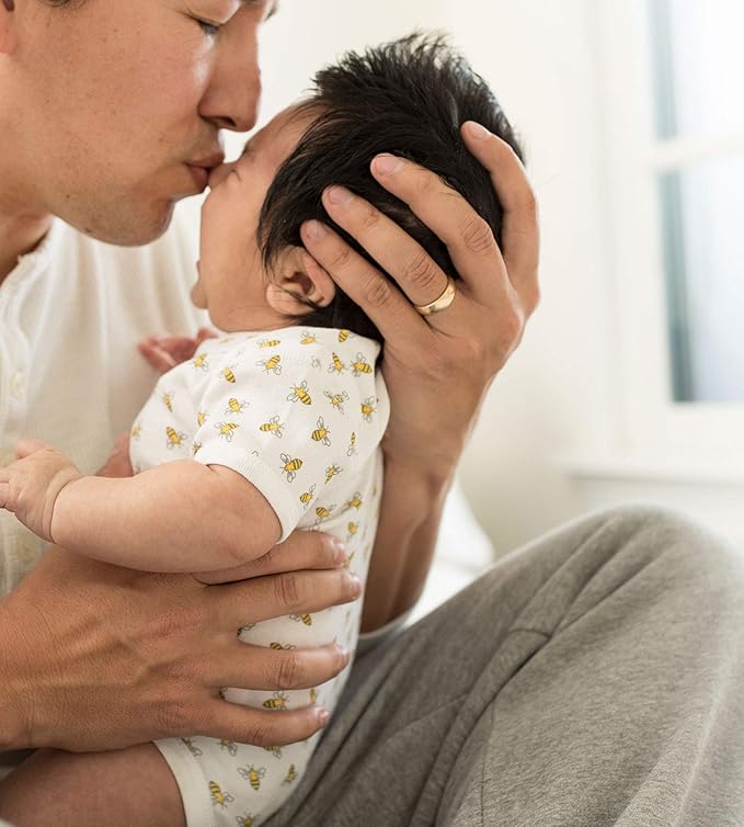 Burt's Bees Baby Organic Cotton Bodysuits – Baby Boy & Girl Short and Long Sleeve One-Pieces, 5-Pack