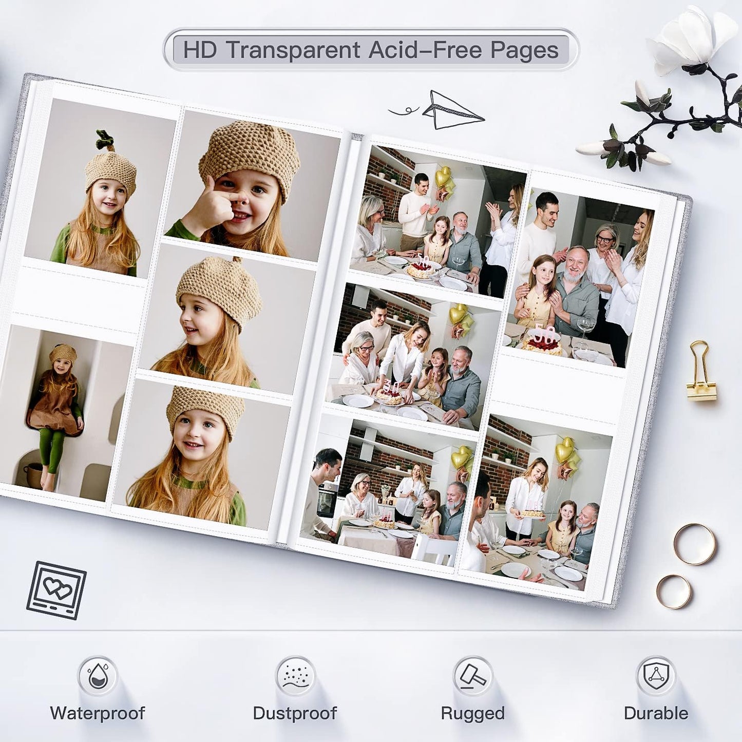 popotop Photo Album 4x6-600 Photos Photo Books with 600 Horizontal and Vertical Pockets,Linen Cover Albums for Family Wedding Anniversary Baby Vacation Pictures