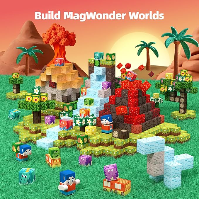GobiDex Magnetic Blocks Kids Building Toys for Boys Girls 3+, Game-Based Build Jurassic MagWonder with Magnet Construction Dinosaur Toys, Upgraded STEM Sensory Gift for Birthday