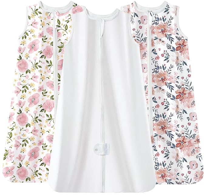 TotAha Sleep Sack 15-18-24 Months 3-Pack,Stretchy,Buttery Soft Sleeping Bag,Light Baby Wearable Blanket with 2-Way Safe Zippers for Boys Girls, 0.5 TOG