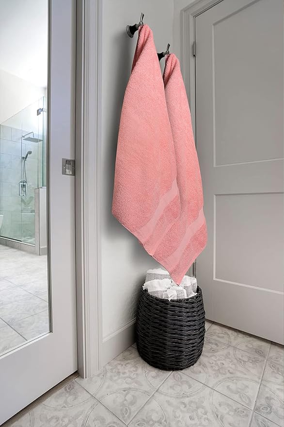 100% Cotton Luxury Bath Sheets - Pack of 2 (35" x 70") | Super Soft, Quick-Dry & Highly Absorbent Towels for Bathroom, Home, Spa & Gym (Pink)