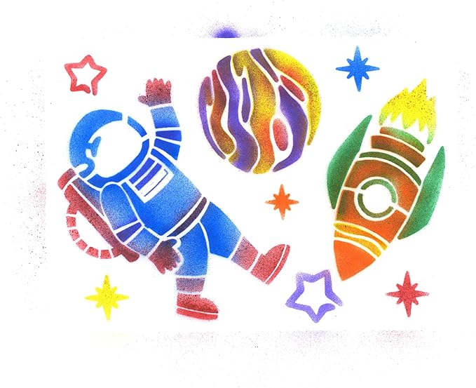 Crayola Marker Airbrush Spray Art Kit, Battery-Powered Sprayer with 8 Washable Markers & 5 Stencils, Holiday for Kids, DIY Craft Set, Ages 6+