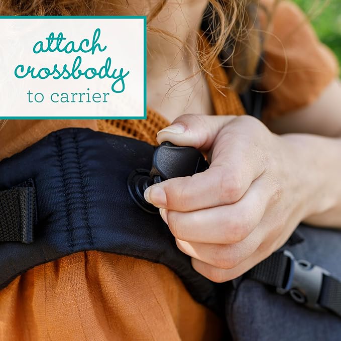 Infantino Flip 4-in-1 Convertible Baby Carrier & Crossbody Diaper Bag - Grow-with-Me Carrier with Attachable Crossbody Diaper Bag, Black and Gold, 2-Piece Set