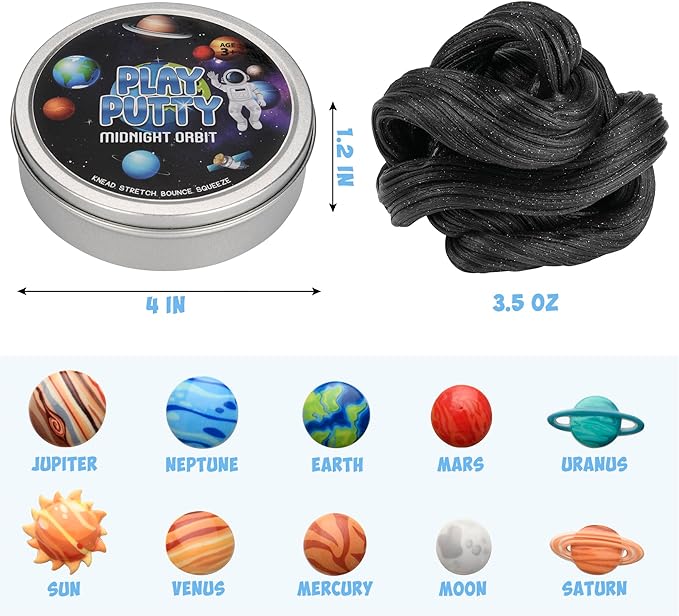 Play Putty Therapy Putty for Kids with Charms Midnight Orbit Space Themed Theraputty Medium Resistance, More Than just Putty, Learn, Play, Interact, Strenthen and More
