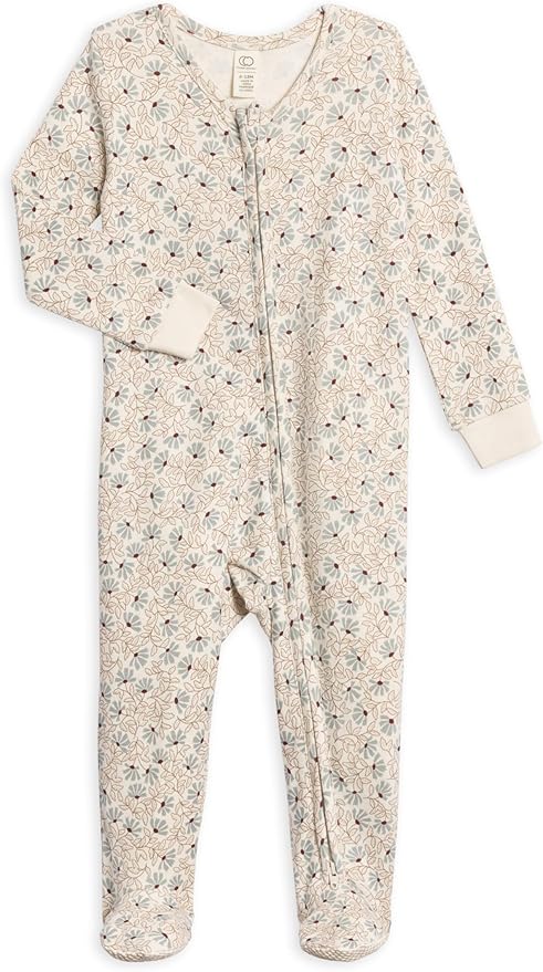 Colored Organics Baby Zip-Up Footed Sleeper with 2-Way Zipper - Newborn Organic Cotton Pajamas