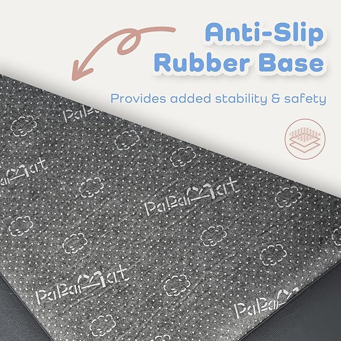 1.3" Thick Baby Bedside Floor Mat for Bedroom, Basic Padded Foam Soft Plush 2x6 Runner Rug with Non Slip Cushioned for Nursery Playroom (Dark Grey)