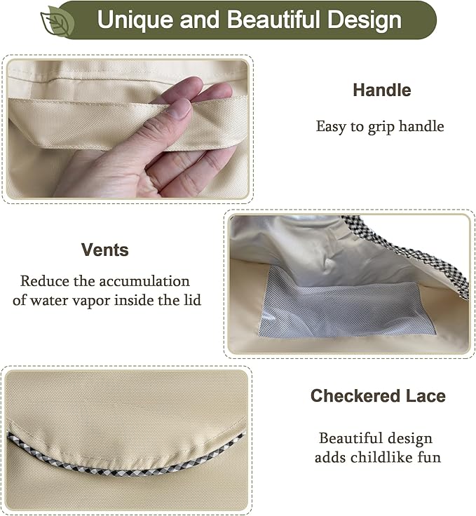 Kids Water Table Cover Fit Little Tikes Fish 'n Splash Water Table, Waterproof Dust Proof Outdoor Toys -Cover only,34"Dx20"H (Khaki)