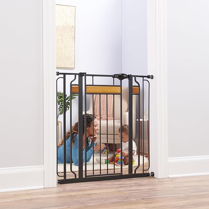 Regalo Easy Step Extra Tall Arched Décor Walk Thru Baby Gate, Award Winning Brand, Includes 4-Inch Extension Kit, 4 Pack Pressure Mount Kit and 4 Pack Wall Mount Kit, Bronze