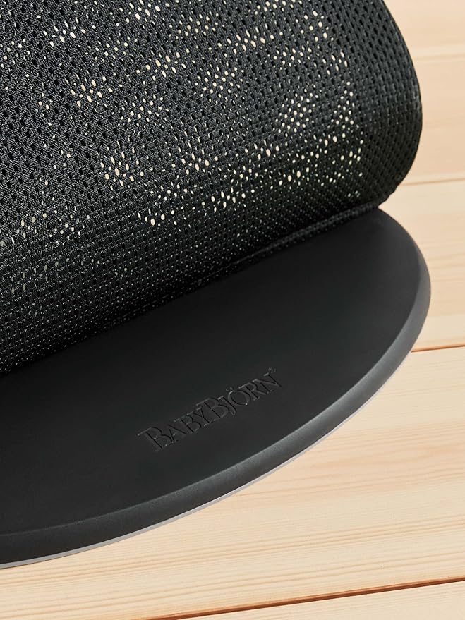 BabyBjörn Bouncer Bliss, Black Frame, Mesh, Black 2-in-1 Adjustable Baby Bouncer Seat and Toddler Chair, Newborn to Toddler (8-29 lbs), 4 Positions, Lightweight & Portable