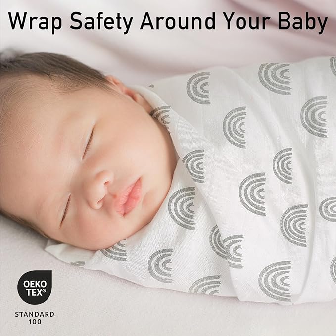 GLLQUEN BABY Receiving Blanket Boy Cotton Muslin Swaddle Blankets Girl Newborn Squares Breathable & Soft Thin Baby Blankets Cloths Double Absorbent Infant Swaddling Wrap - 3 Pack (Star)